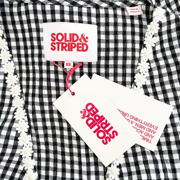 🌺SOLD🌺 NWT Solid & Striped | Black & White Gingham Cutout Dress XS - Picture 10 of 11